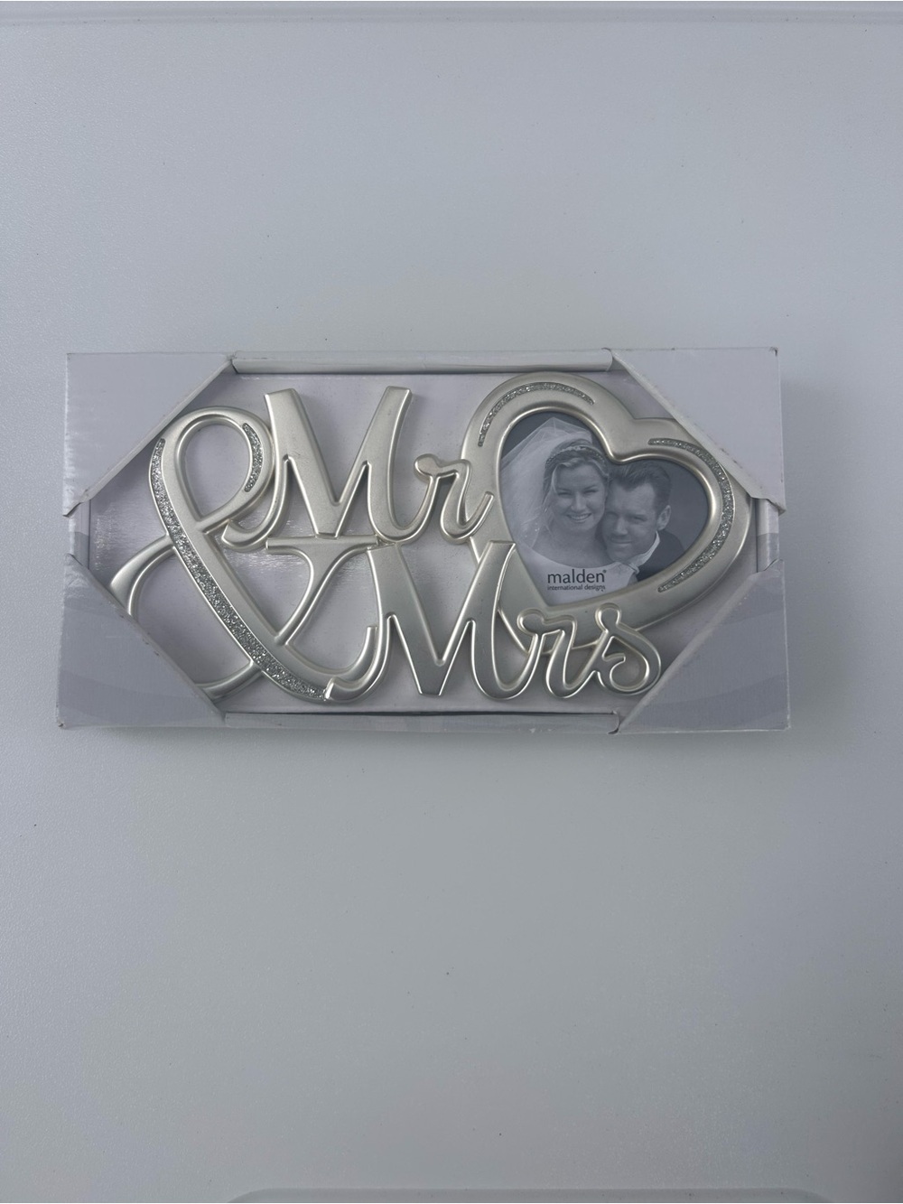 Malden Silver 'Mr & Mrs' Heart Photo Frame
